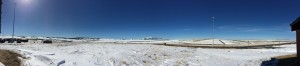 Panoramic shot of the scenery at Wyoming rest stop