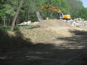 Moving one of the tire mats