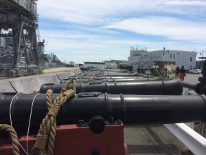 USS Constitution's long 24 pounder guns - if i recall correctly, all originally built in the Tower of London arsenal 