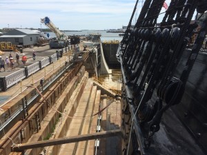 From this angle, you can really start to see how thick the hull of the ship is - about 2 feet of oak