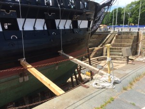 Constitution's bow - she was normally considered a Fast Ship - when she didn't have a fouled bottom