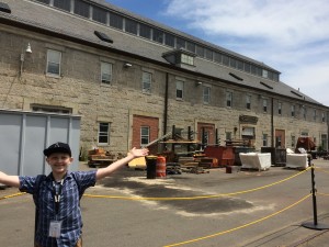 Sebastian presenting the Charlestown Navy Yard's historic shipwright buildings - unfortunately not open to the public