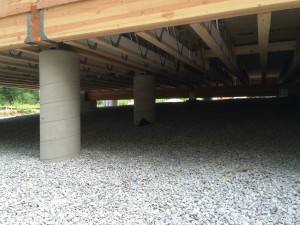 The truss system under the living room. This will be covered in foam insulation eventually