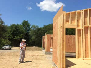 Standing at the future front door looking towards the driveway