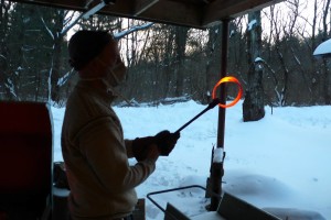 Crafting a Mobius Strip - steel at orange heat temperature all the way through