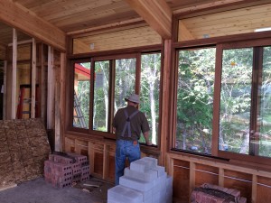 The north side sliding half height windows are in - they are very smooth operating